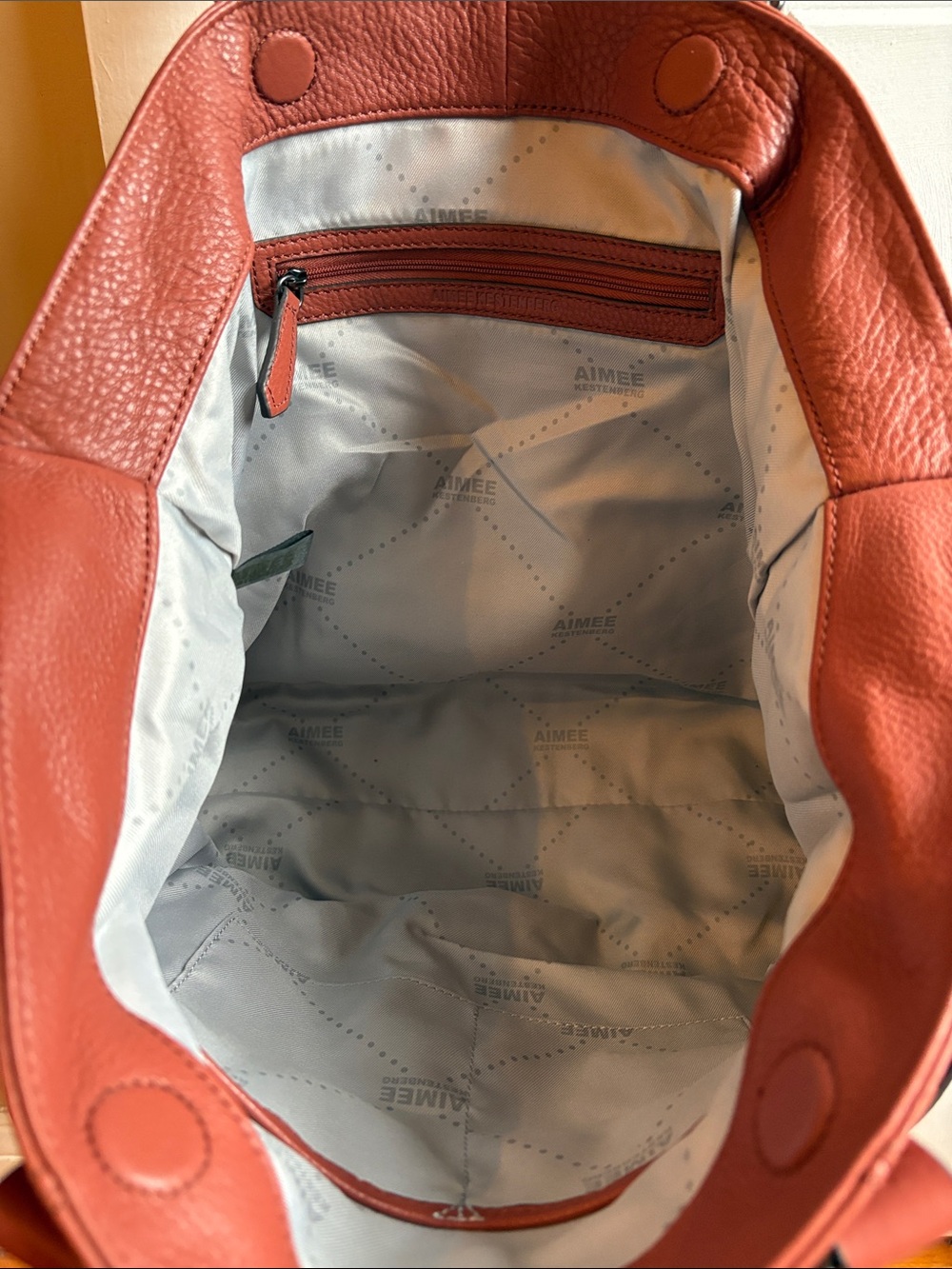 Aimee Kestenberg Rust Leather Satchel Shoulder Bag - Picture 7 of 8